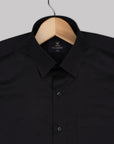 Jade Black Super Soft Solid Satin Premium Cotton Shirt