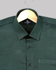 Deep Green Subtle Sheen Super Soft Premium Satin Cotton Shirt