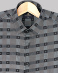 Ash Gray With Multi Pattern  Super Premium Cotton Shirt