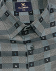 Ash Gray With Multi Pattern  Super Premium Cotton Shirt