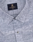 Light Steel Blue Linen Blend Shirt-[ONSALE]