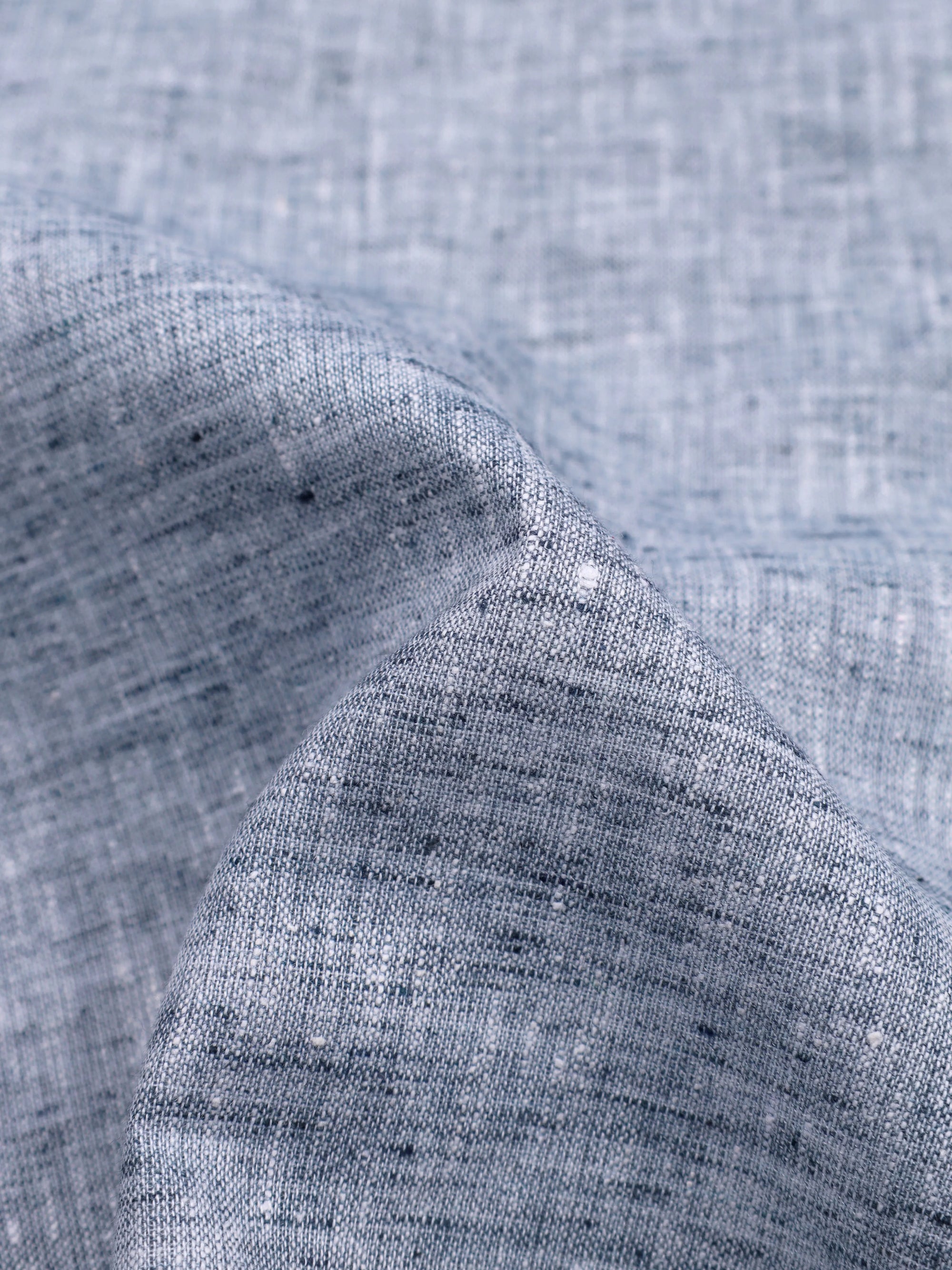 Light Steel Blue Linen Blend Shirt-[ONSALE]