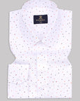 Bright White With Multicolored Dotted Printed Premium Cotton Shirt-[ON SALE]