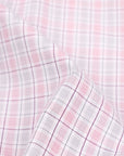 Baby Pink And Gray With White Tartan checks Premium Cotton Shirt[ONSALE]