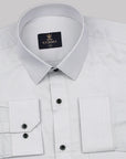 Light Silver With White Chevron Pattern Super Luxurious Cotton Shirt
