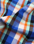 Violet Blue With Multicolored Checks Premium Cotton Shirt
