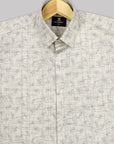 Autumn Cream With Paisley Printed Premium Cotton Shirt-[ON SALE]