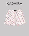 Misty Rose With Red Floral Printed Premium Cotton Boxer