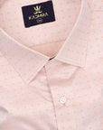 Pastel Peach Dobby Textured Jacquard Cotton Shirt