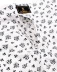 Vista White With Black Floral Printed Premium Cotton Boxer