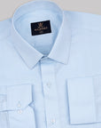 Baby Blue Dobby Textured Super Premium Cotton Shirt