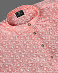 Peach Pink Embroidery Work Designer Super Cotton Kurta