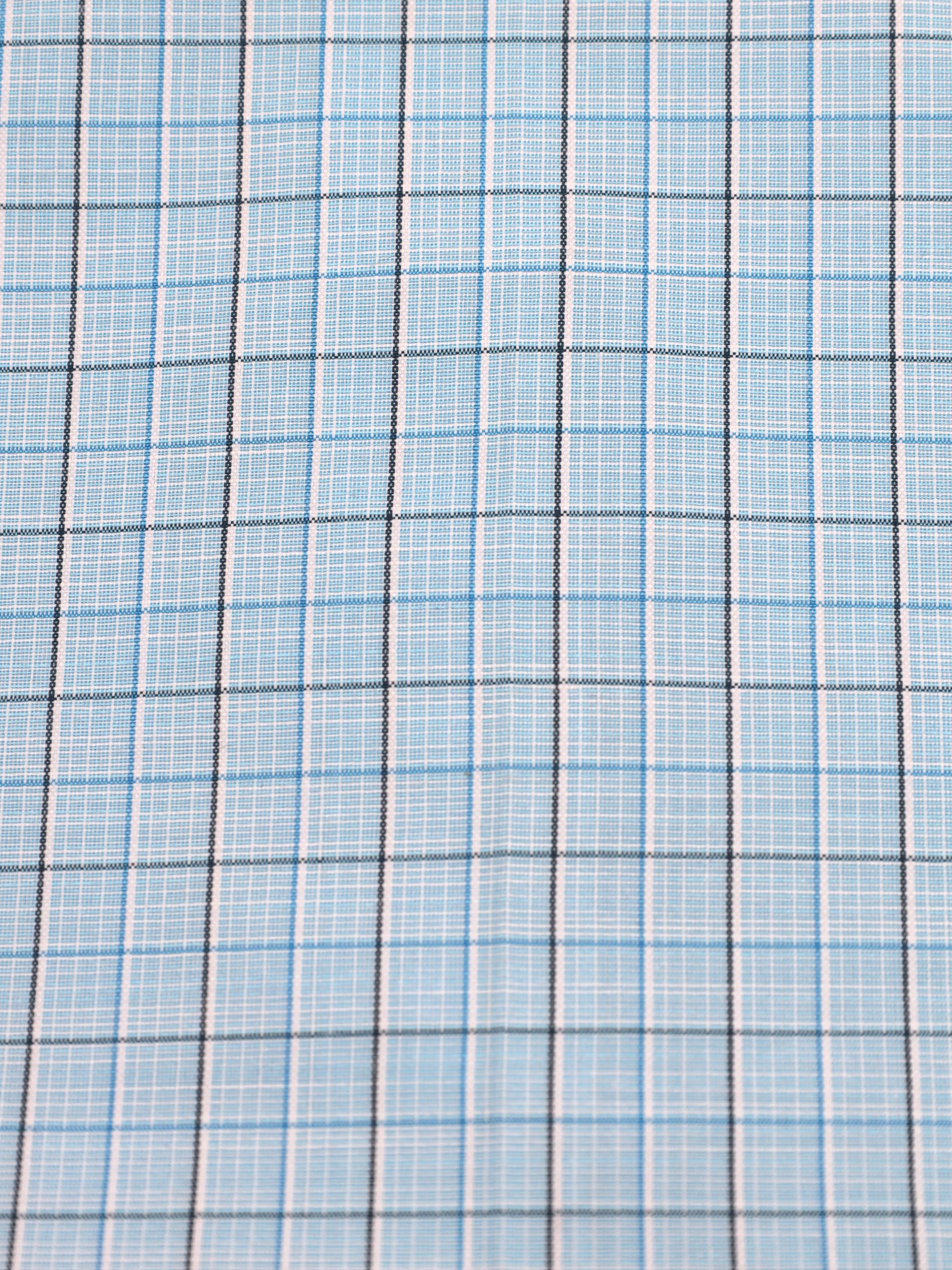 Sky Blue With Blue Plaid Checks Premium Cotton Shirt