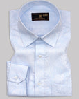 Beau Blue Paisley Pattern Printed Premium Cotton Shirt