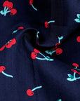 Dark Blue With Red Cherry Printed Premium Cotton Shirt