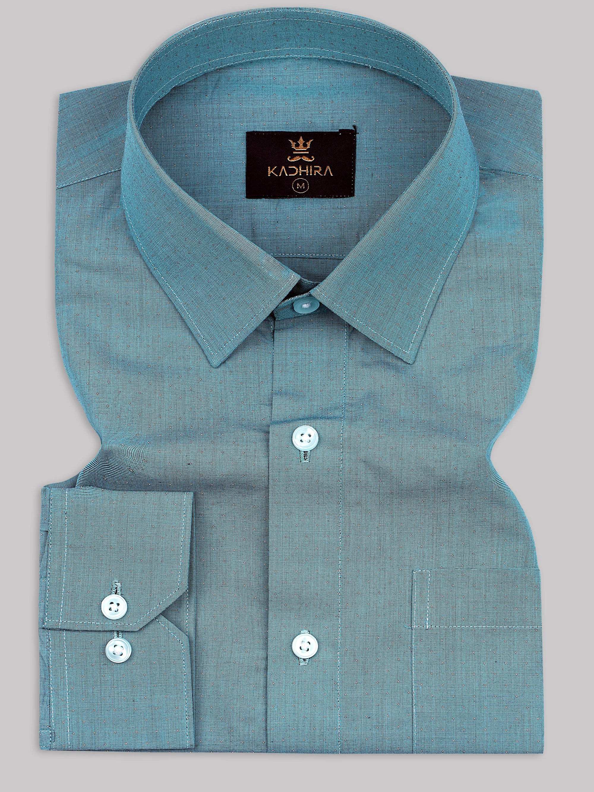 Columbia Blue Solid Super Premium Cotton Shirt-[ONSALE]