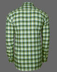 Olive Green With Lime Plaid Patterns Premium Cotton Shirt