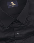 Smoky Black Subtle Sheen Tuxedo Pattern Premium Cotton Shirt
