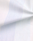 Bright White With Purple-Blue shades Stripe Oxford Cotton Shirt