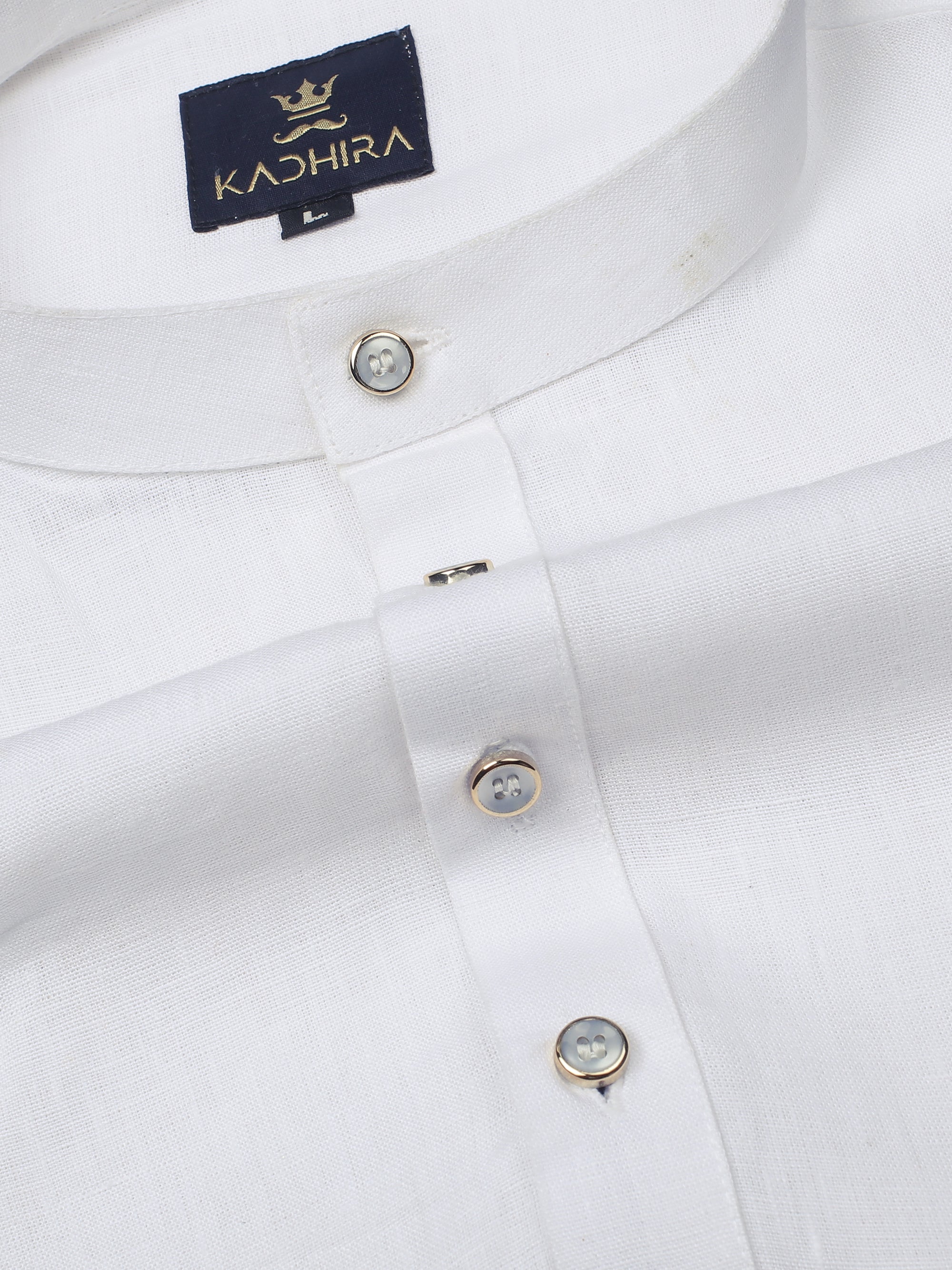 Pure White Super Linen Kurta Shirt