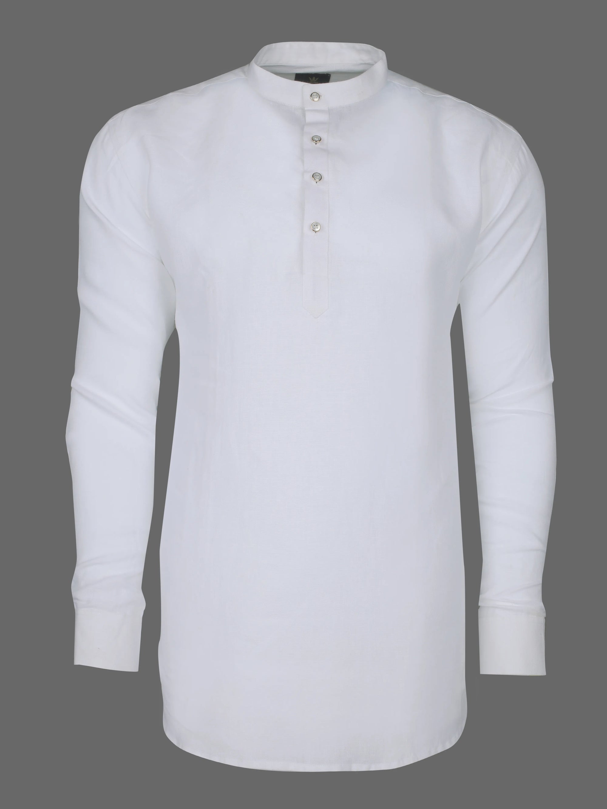 Pure White Super Linen Kurta Shirt