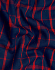 Midnight blue With Red Checkered Premium Cotton Shirt-[ON SALE]