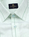 Light Mint Green With Dark Green Pinstripe Super Soft Cotton Shirt-[ON SALE]