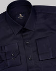Navy Blue Subtle Sheen Super Soft Premium Satin Cotton Shirt