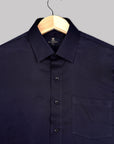 Navy Blue Subtle Sheen Super Soft Premium Satin Cotton Shirt