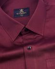 Royal Maroon Subtle Sheen Super Premium Satin Cotton Shirt