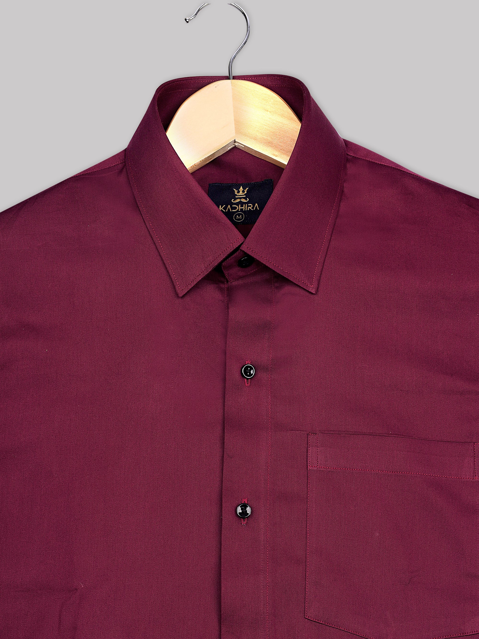 Royal Maroon Subtle Sheen Super Premium Satin Cotton Shirt