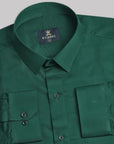 Phthalo Drak Green Subtle Sheen Super Soft Premium Satin Cotton Shirt