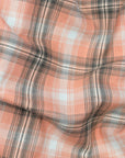 Light Orange With Brown Plaid Checks Premium Cotton Shirt