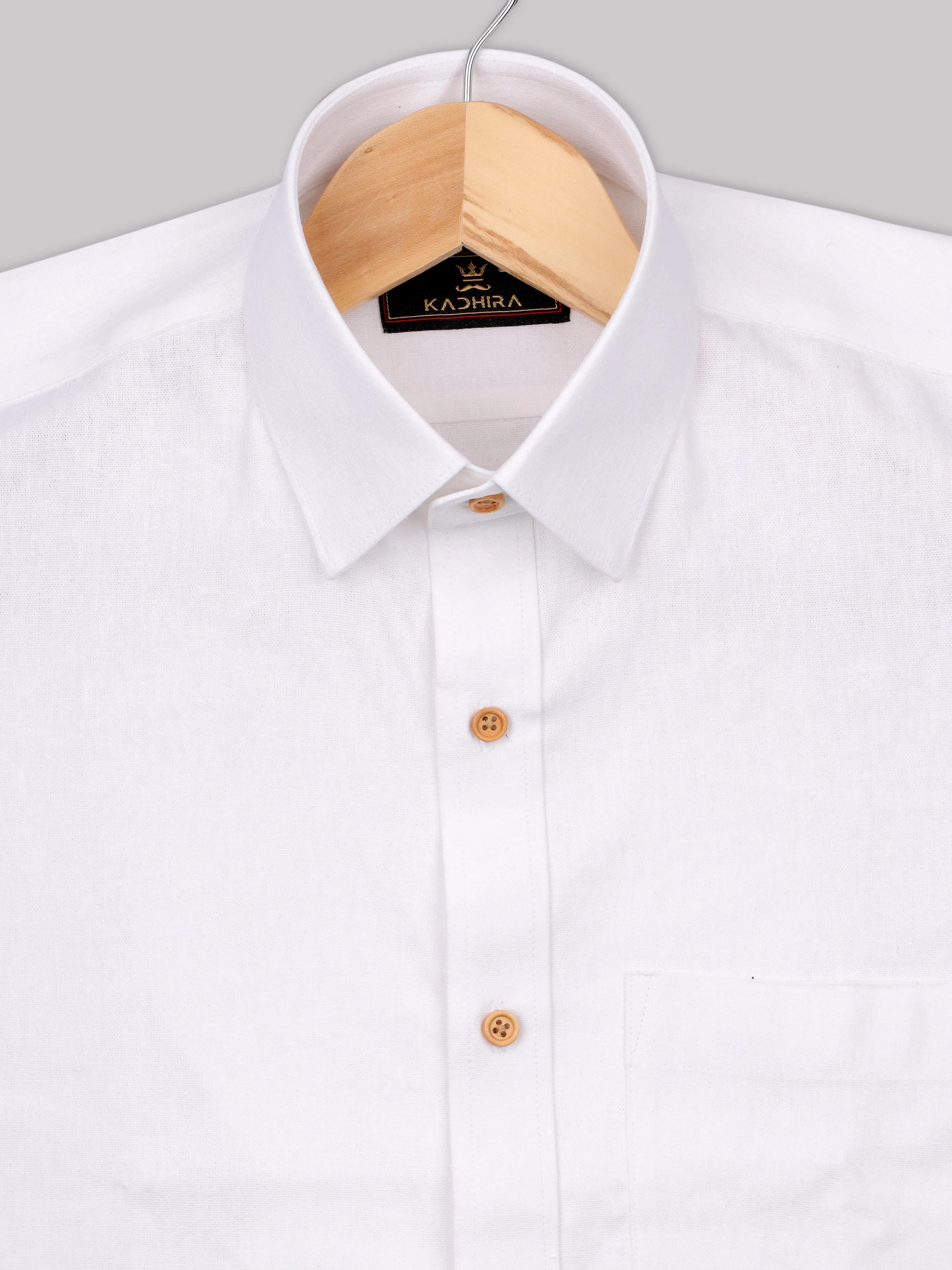 Bright White Linen Blend Shirt