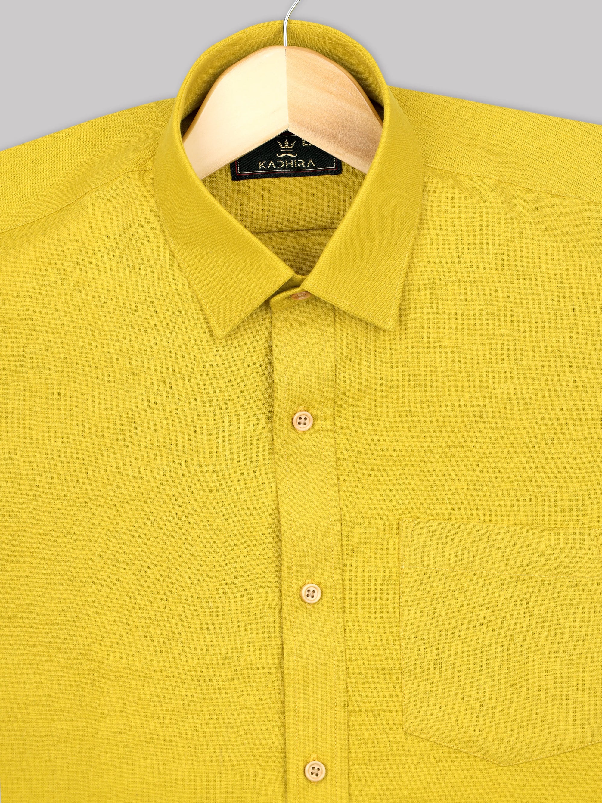 Royal Yellow Linen Blend Shirt