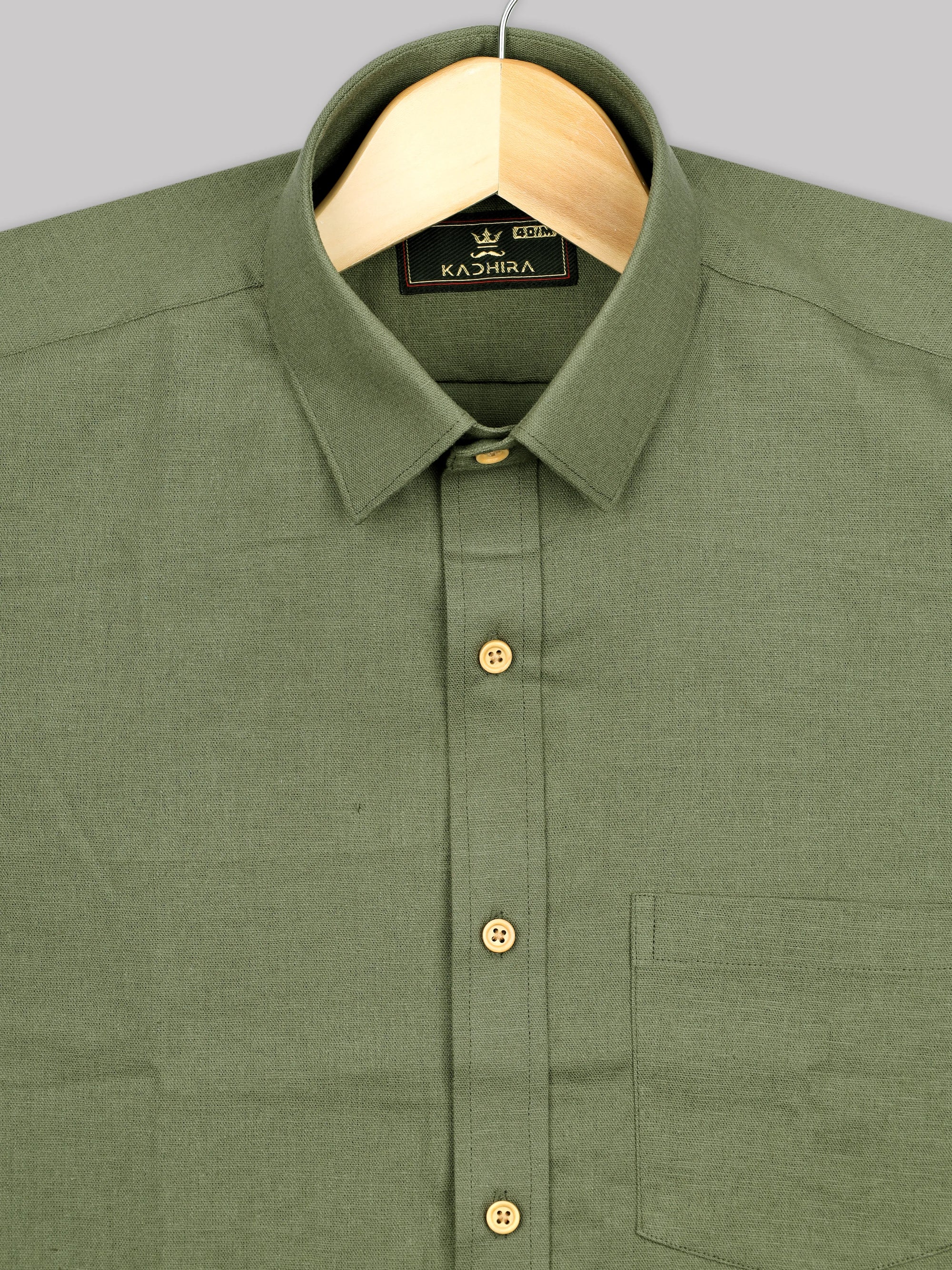 Khaki Linen Blend Shirt