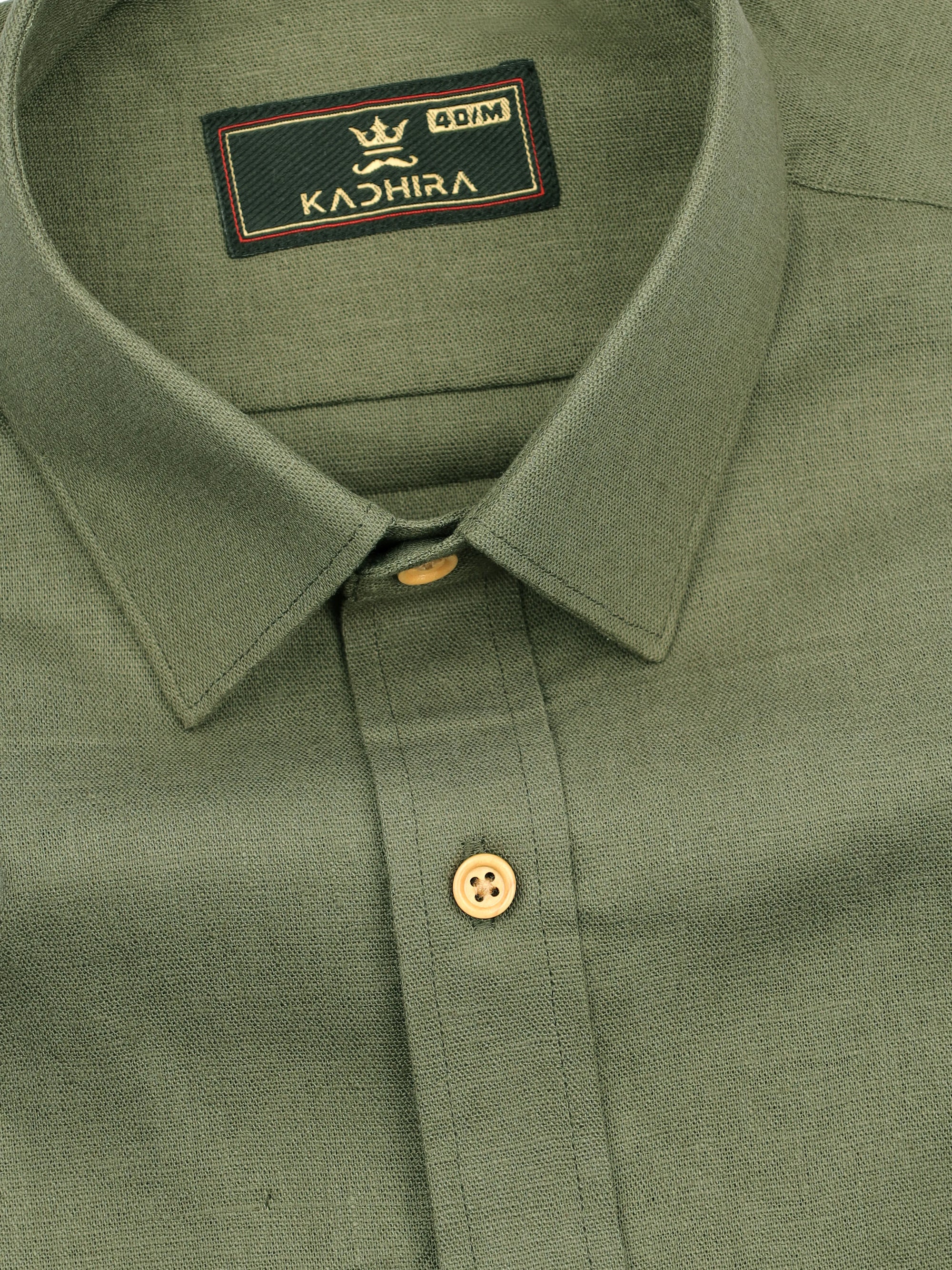 Khaki Linen Blend Shirt