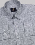 Light Gray Luxurious Linen Blend Shirt
