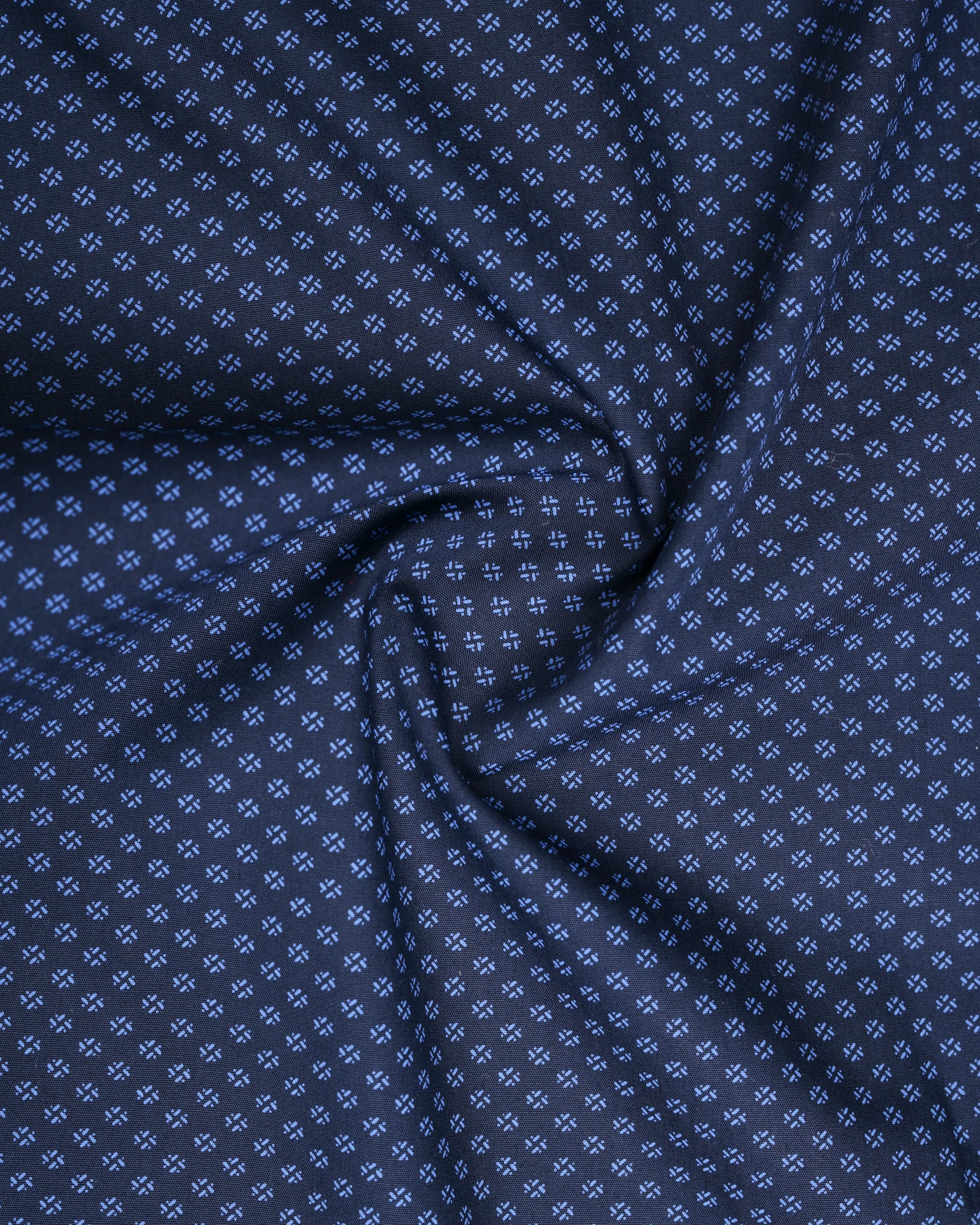 Yankees Blue Geometric Printed Premium Cotton Shirt-[ON SALE]