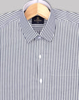 Millenium Blue With White Stripe Premium Cotton Shirt